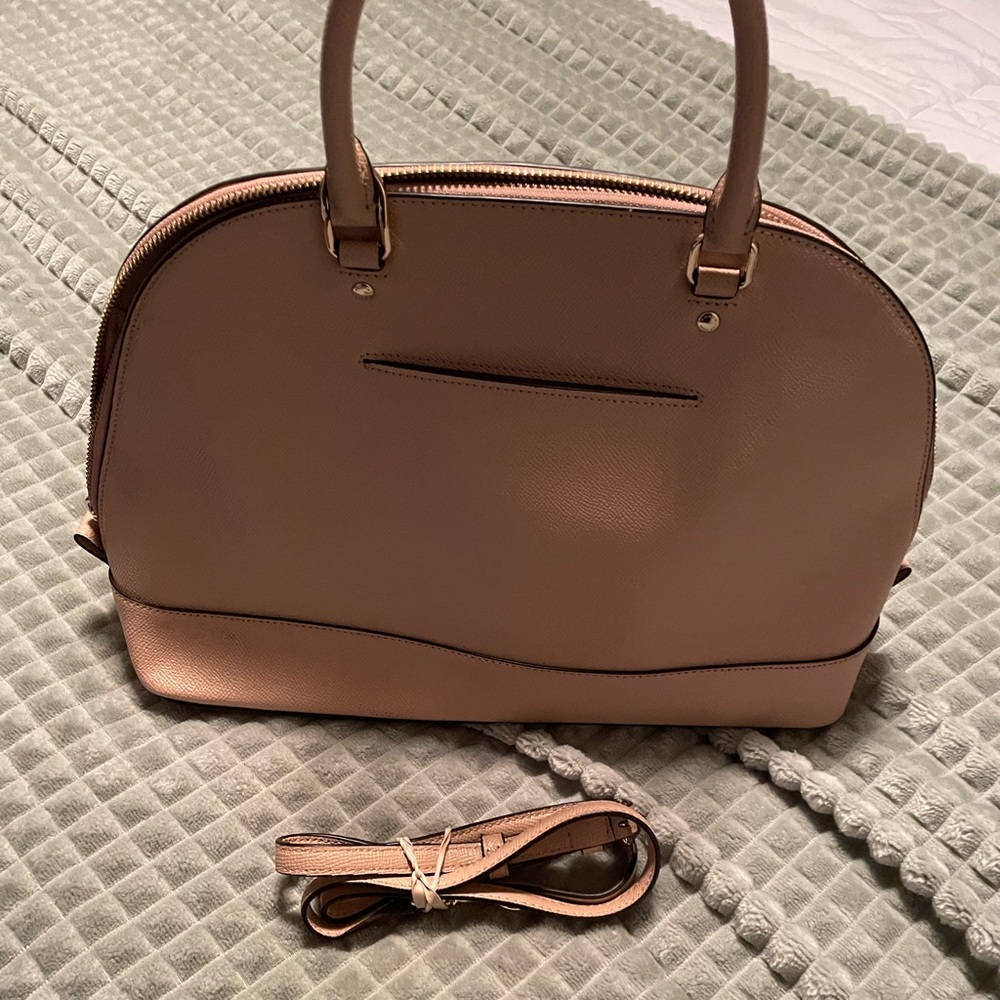 Coach sierra satchel in crossgrain leather tan.. carry as crossbody or shoulder